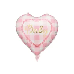 Hjerte Baby Folieballon Lyserød