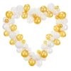 Hjerte Ballonfigur Hvid/Guld