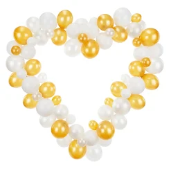 Hjerte Ballonfigur Hvid/Guld