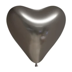 Hjerte Krom Balloner Grå