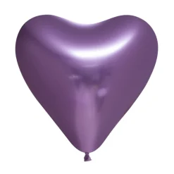 Hjerte Krom Balloner  Lilla