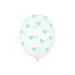 Hjerte Latexballoner Klar/Lyseblå