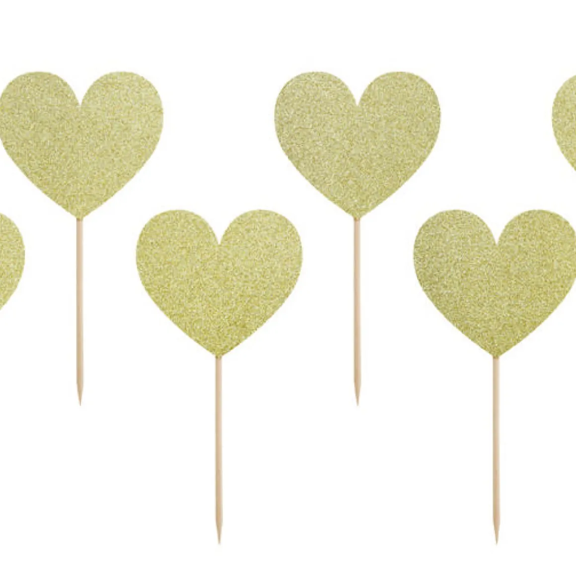 Hjerte Madpinde Glitter Guld