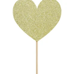 Hjerte Madpinde Glitter Guld