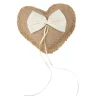 Hjerte Ringbærerpude Jute Creme