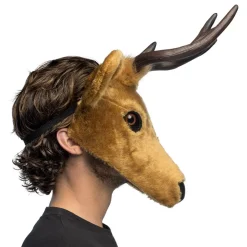 Hjort Plys Halvmaske Brun