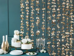 Hængende Blomster Backdrop Guld
