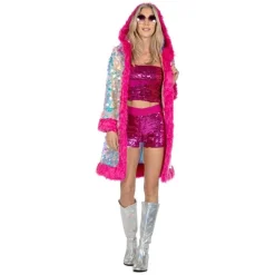 Holografisk Pailletjakke Pink