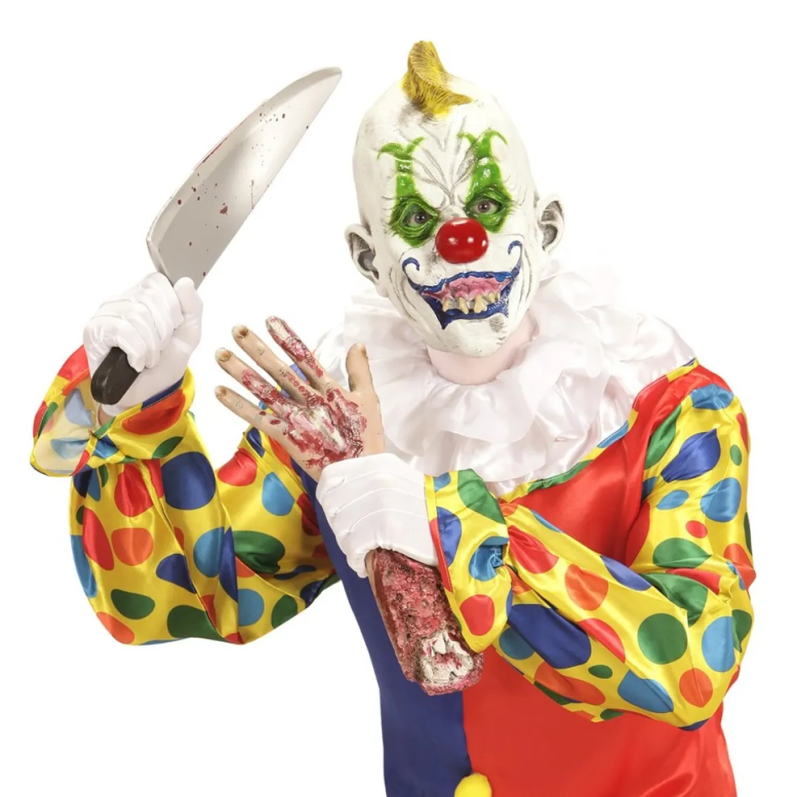 Horror Klovn Latexmaske Med Hår & Hat