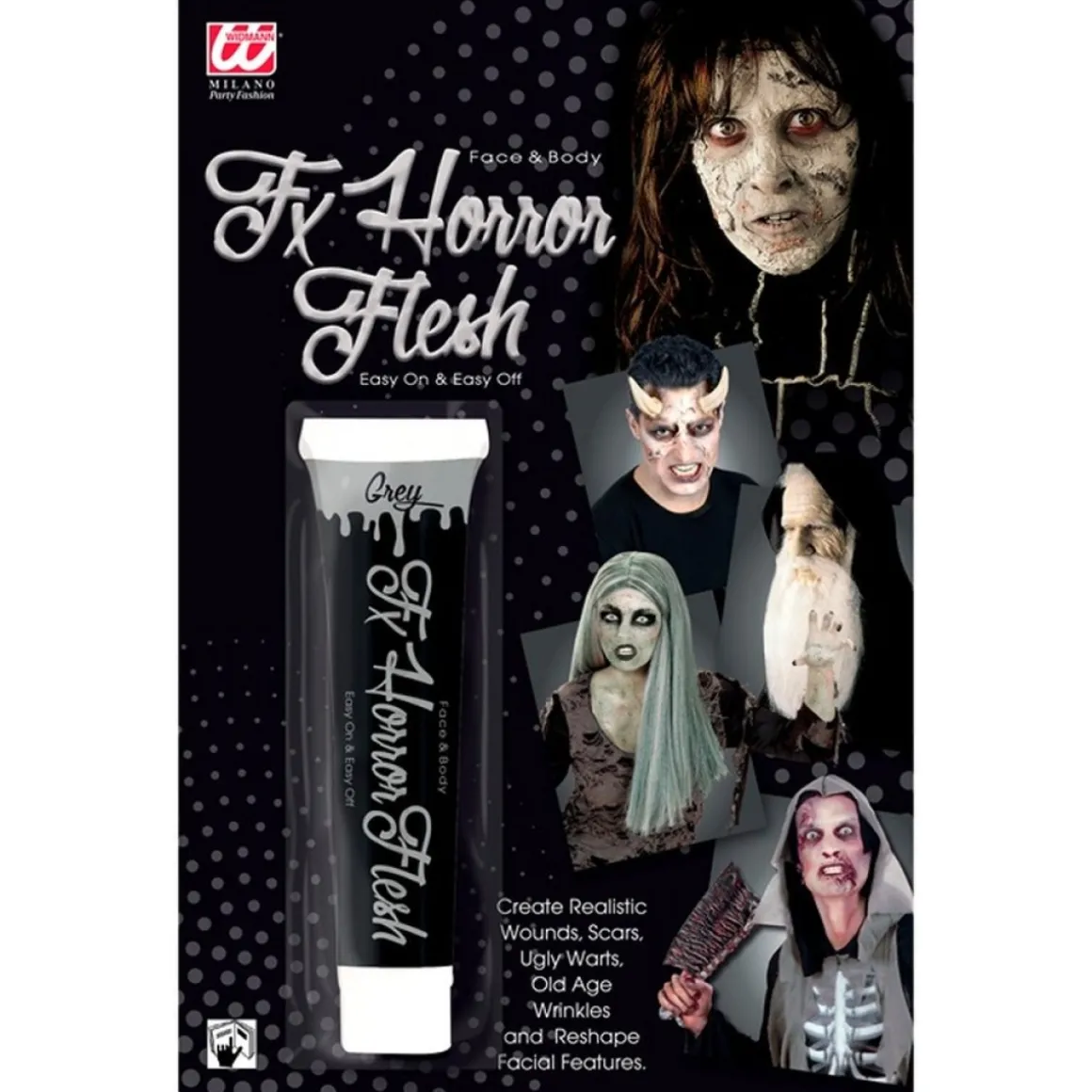Horror Latex Hud Grå