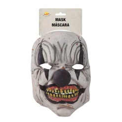 Horror Latex Klovnemaske Hvid/Sort
