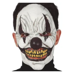 Horror Latex Klovnemaske Hvid/Sort