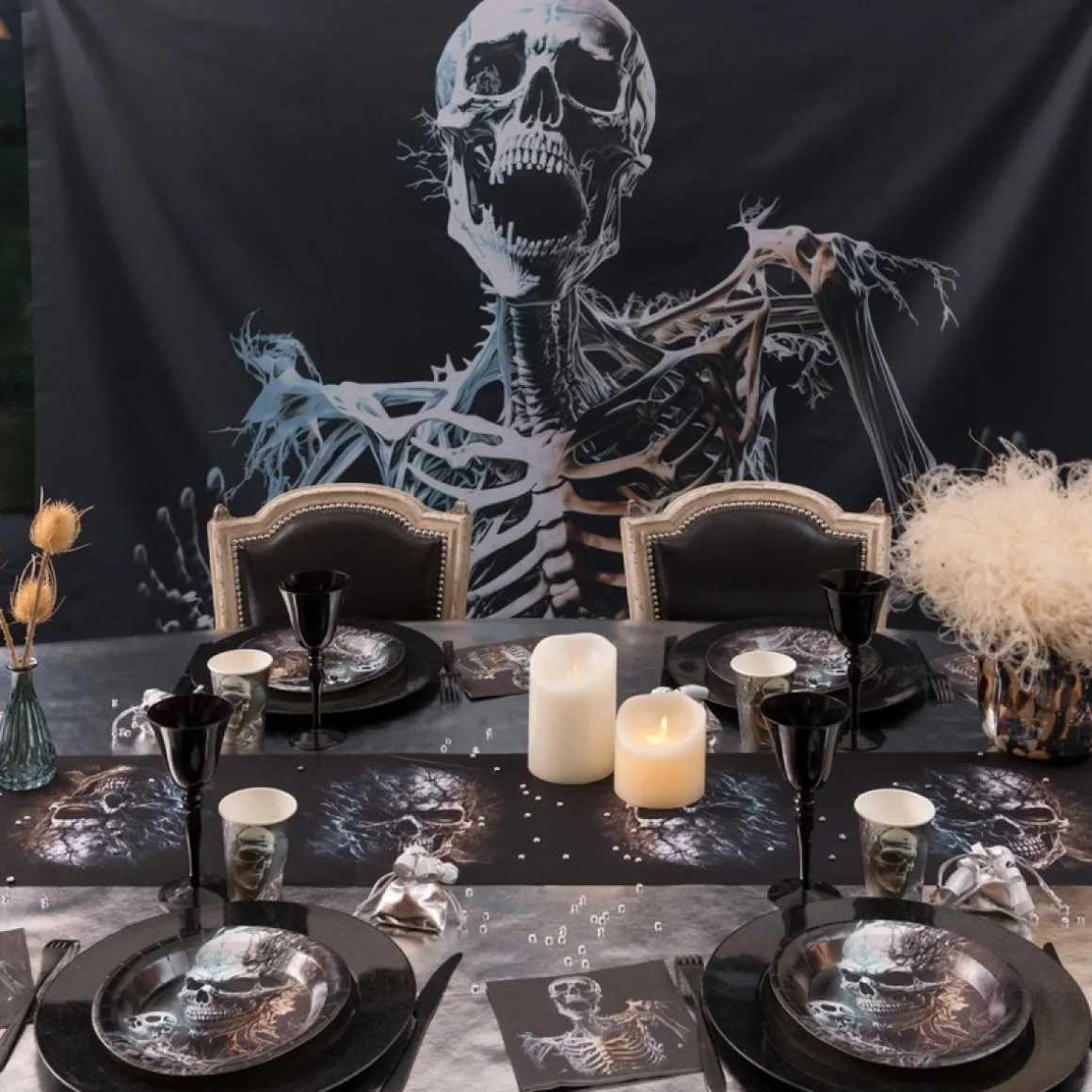 Horror Skelet Banner Baggrund
