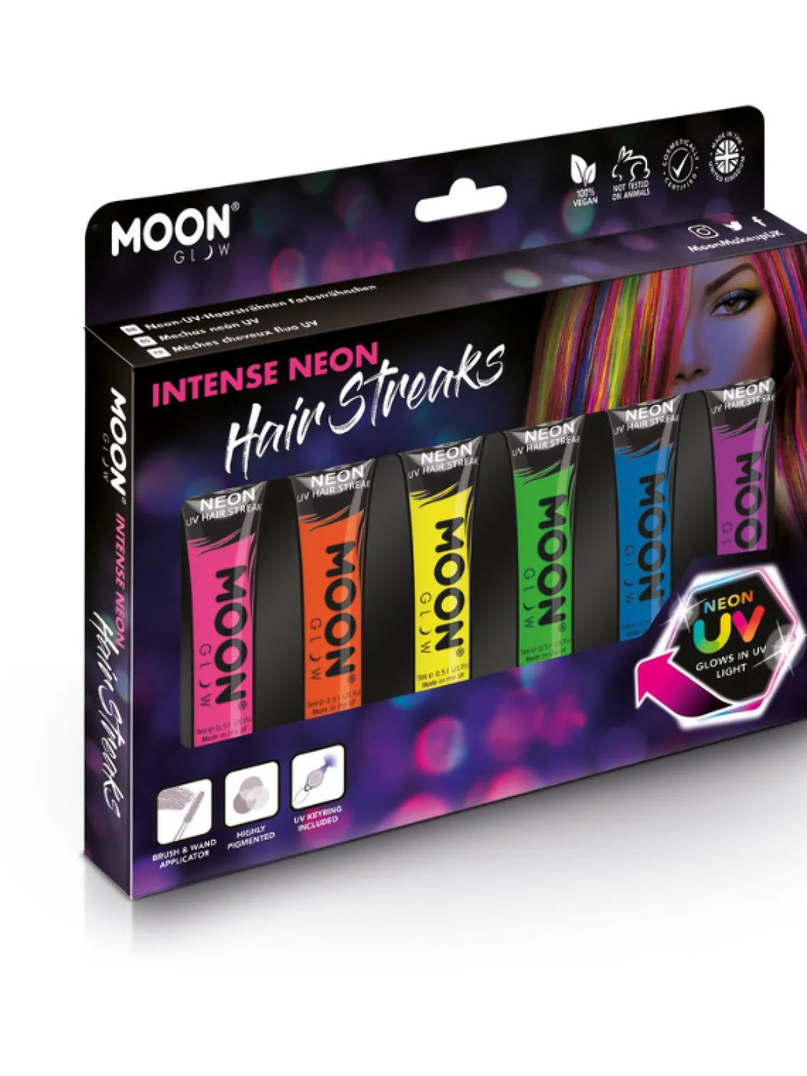 Hårfarve UV Neon Sæt