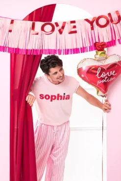 I Love You Guirlande Lyserød