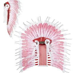 Indianer Fjerhovedpynt Pink