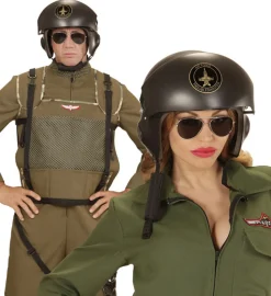 Jagerpilot Hjelm Sort