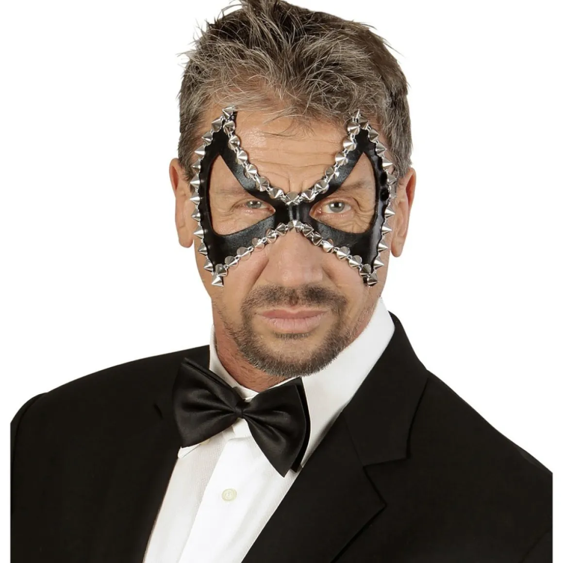 Øjenmaske Med Nitter Sort/Sølv