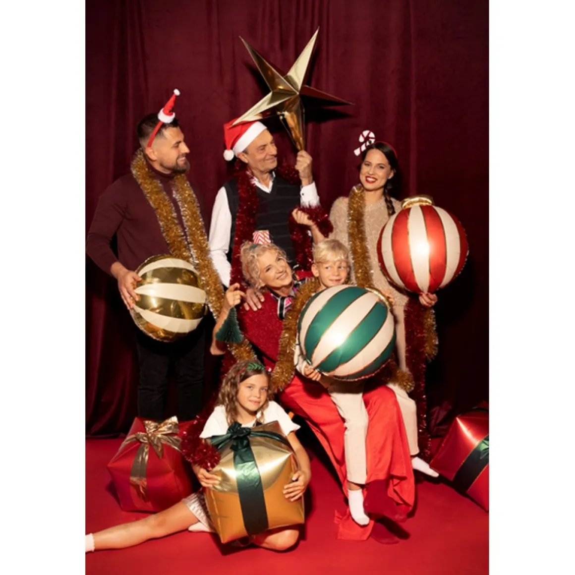 Julekugle Folieballon Mix