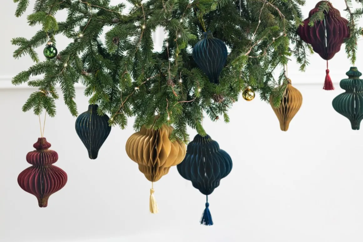 Julepynt Honeycomb Ornament Navyblå