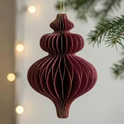 Julepynt Honeycomb Ornament Bordeaux