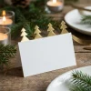 Juletræ Bordkort Hvid/Guld