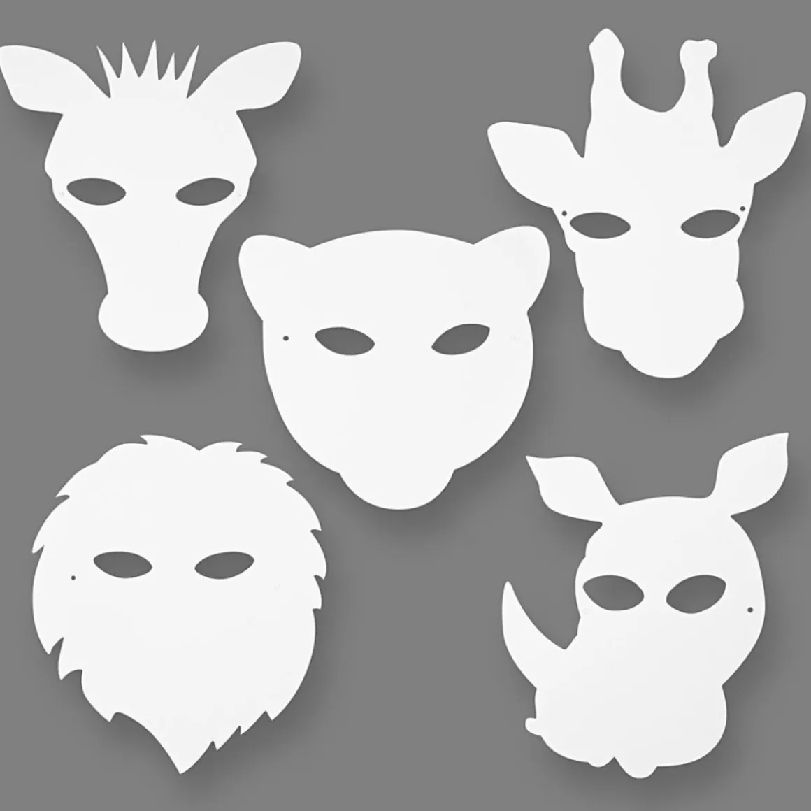 Jungle Partymasker Hvid