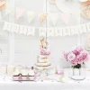 Just Married Flagguirlande Hvid/Guld
