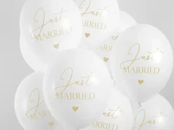 Just Married Balloner Hvid