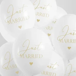 Just Married Balloner Hvid
