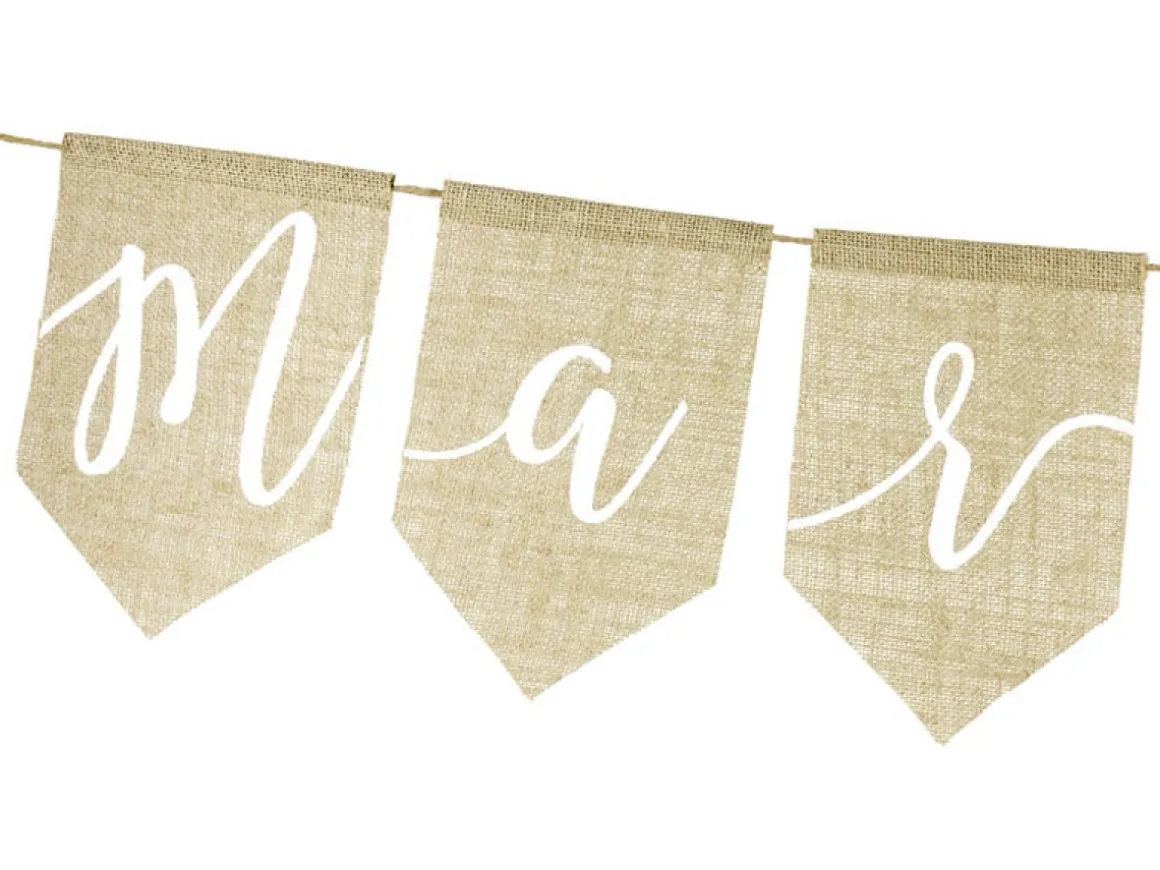 Just Married Jute Flagguirlande