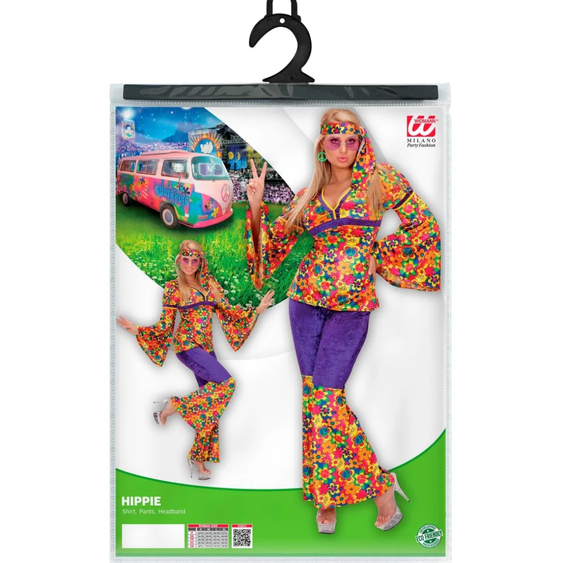 Kæk Hippiepige Kostume