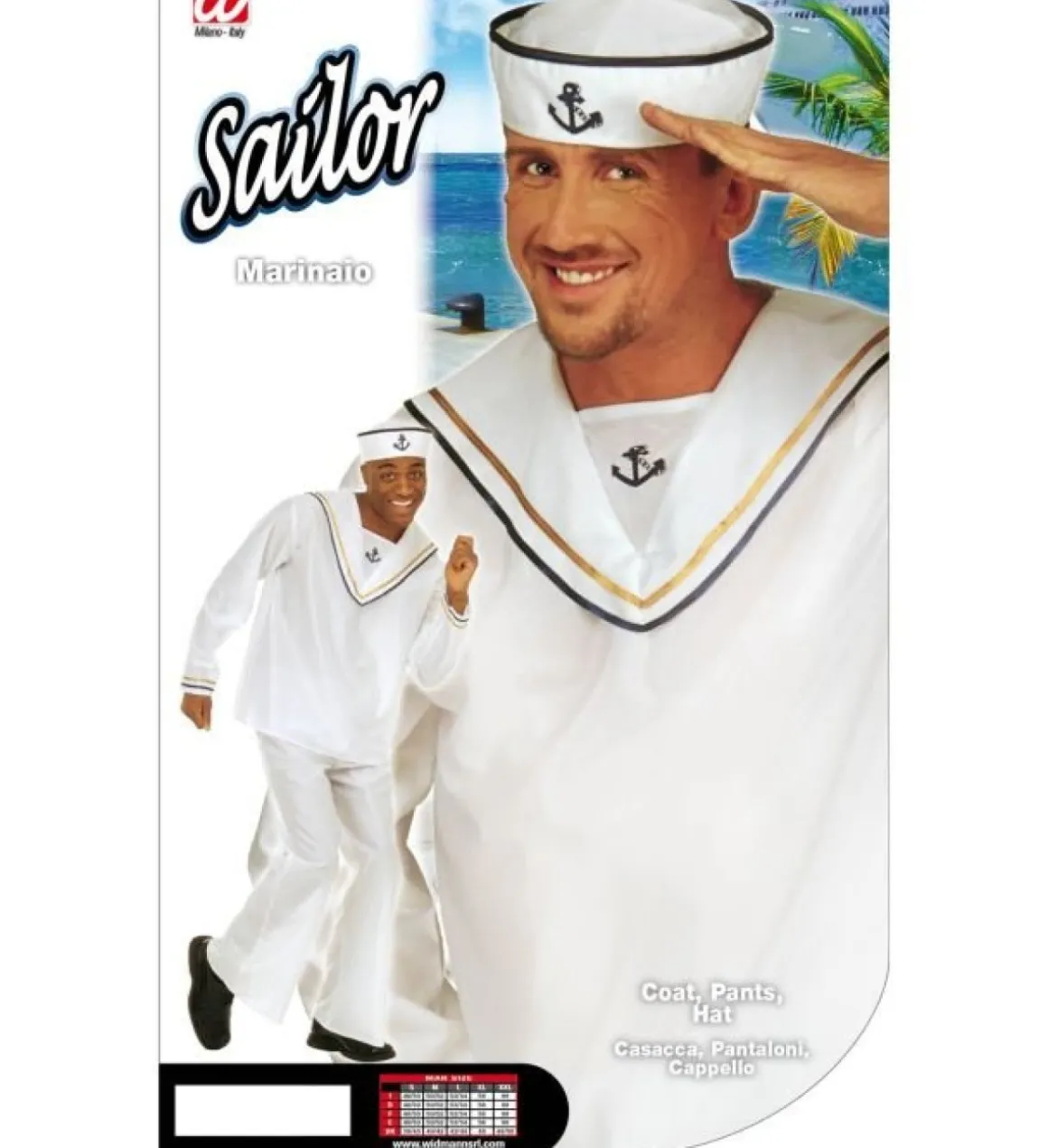 Klassisk Matros Kostume Hvid