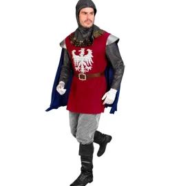 Klassisk Ridder Kostume Rød/Blå