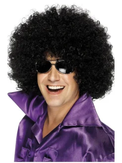 Kæmpe 70'er Afroparyk Sort