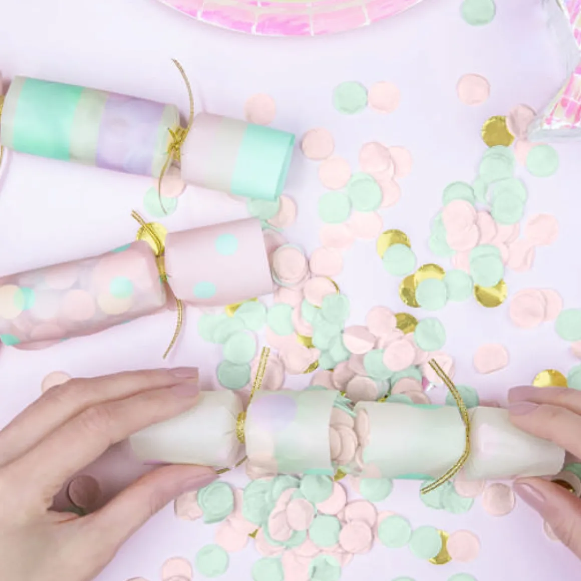Konfetti Knallerter Pastelfarver