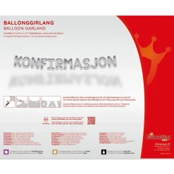 Konfirmasjon Ballonguirlande Sølv
