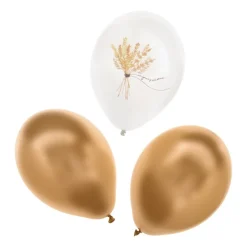 Konfirmation Latexballoner Guld/Hvid