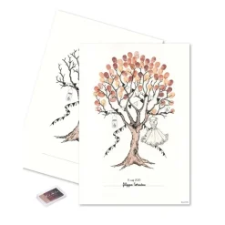 Konfirmation Pige Fingeraftryk Plakat Brun