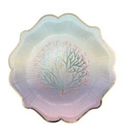 Koral Paptallerkener Pastel/Guld