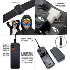 Kranie LED Maske Blå