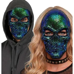 Kranie Pailletmaske Blå/Grøn