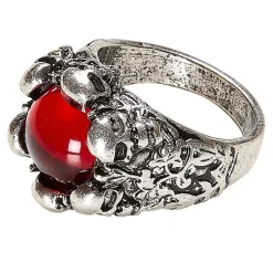 Kranie Ring Med Rød Sten