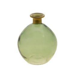Kugleformet Glasvase Olivengrøn