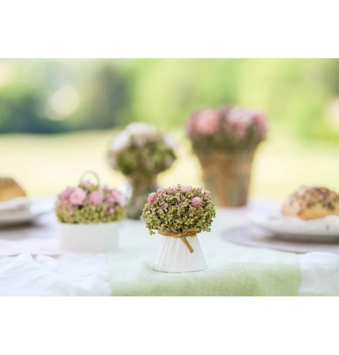 Kunstig Blomstret Buket Pastelrosa