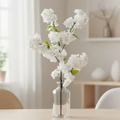 Kunstig Blooming Cherry Blomst Hvid