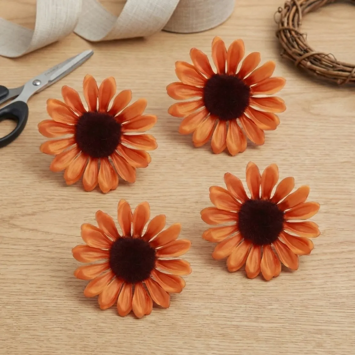 Kunstige Solsikke Hoveder Orange