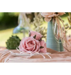Kunstig Rosebuket Pudderrosa