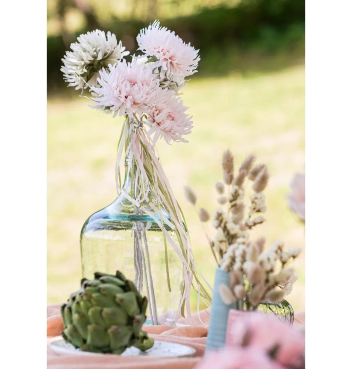 Kunstig Scabiosa Buket Pudder