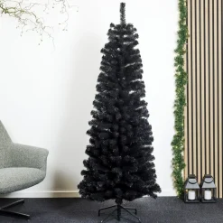 Kunstigt BLING Juletræ Sort 180 x 68 cm Klasse C